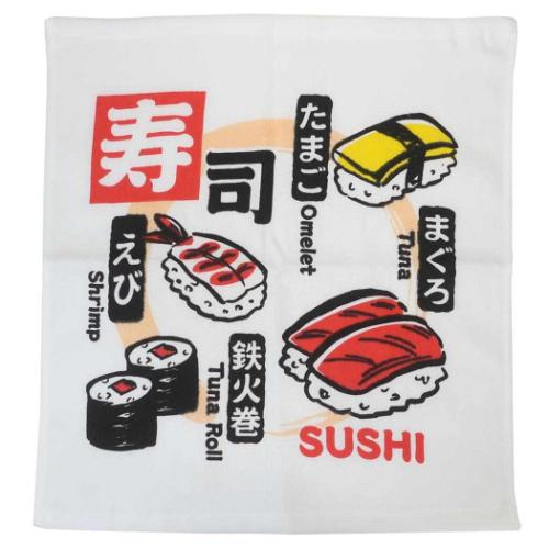 ハンドタオル ふわさらタオルハンカチ 寿司 和風 グッズ メール便可