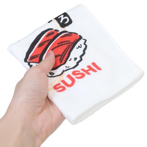 ハンドタオル ふわさらタオルハンカチ 寿司 和風 グッズ メール便可