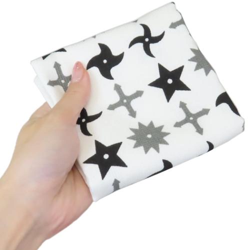 ハンドタオル ふわさらウォッシュタオル 手裏剣 和風 グッズ メール便可