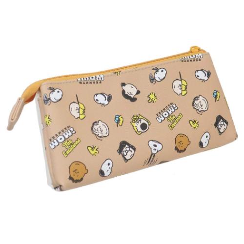 スヌーピー ペンケース スリーポケットポーチ フェイス 新入学 ピーナッツ キャラクター グッズ