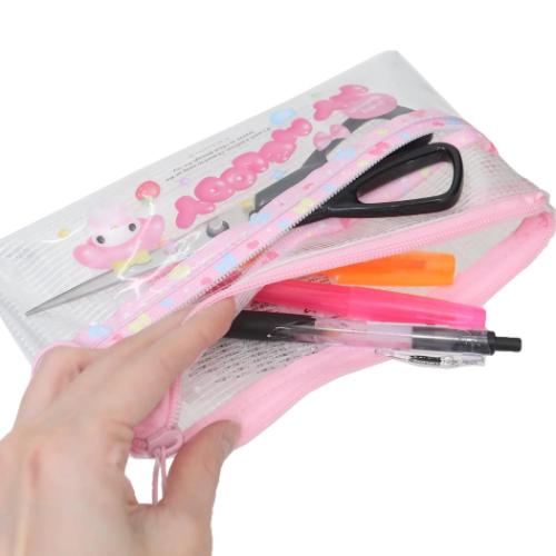 マイメロディ ペンケース クリアダブルファスナーポーチ 新入学 サンリオ キャラクター グッズ