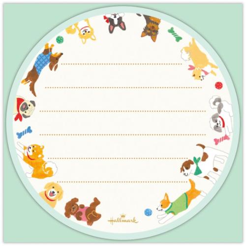 メッセージシート ミニレターシート 10枚入 いぬ 犬 手渡し 一言メモ グッズ メール便可