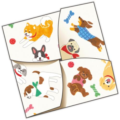 メッセージシート ミニレターシート 10枚入 いぬ 犬 手渡し 一言メモ グッズ メール便可