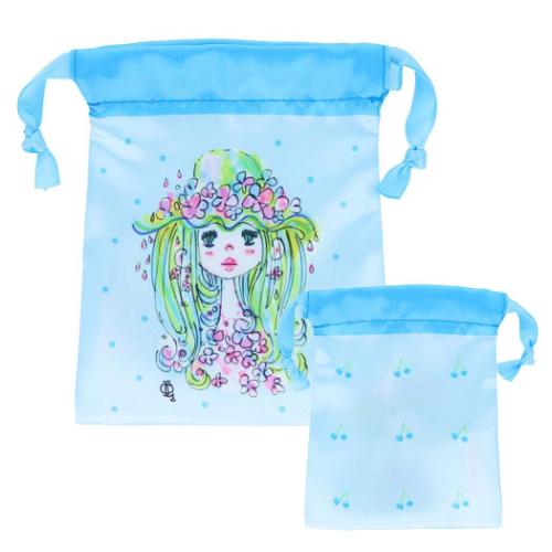 水森亜土 巾着袋 ミニ巾着 全6種 フルーツコレクション キャラクター グッズ メール便可