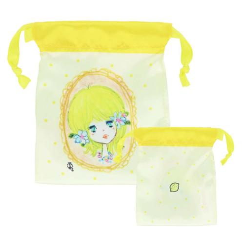 水森亜土 巾着袋 ミニ巾着 全6種 フルーツコレクション キャラクター グッズ メール便可