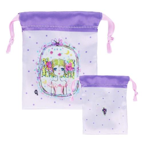 水森亜土 巾着袋 ミニ巾着 全6種 フルーツコレクション キャラクター グッズ メール便可