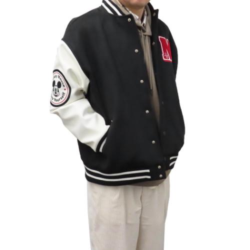 ミッキーマウス アウター メンズ スタジャン クラブリーダー 3L ディズニー キャラクター グッズ