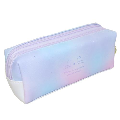ペンケース 2ポケットBOXペンポーチ チャミーキトゥン パープル 新入学 かわいい グッズ