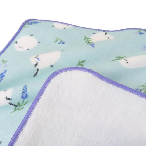 ミニタオル ガーゼタオル ラベンダーシマエナガ かわいい グッズ メール便可