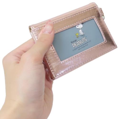 スヌーピー 定期入れ 2つ折りパスケース メタリックスヌーピー PK ピーナッツ キャラクター グッズ メール便可