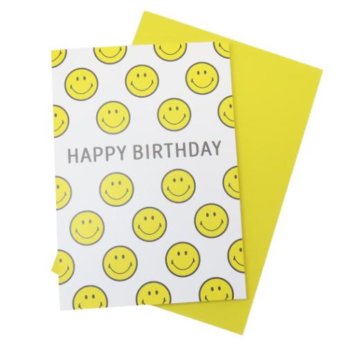 スマイリーフェイス グリーティングカード メッセージカード バースデー GE-110 Smiley Face キャラクター グッズ メール便可