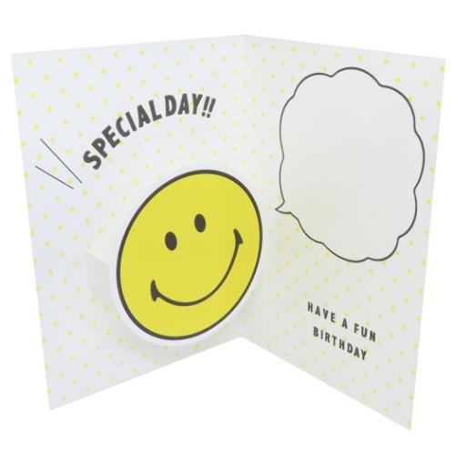 スマイリーフェイス グリーティングカード メッセージカード バースデー GE-110 Smiley Face キャラクター グッズ メール便可