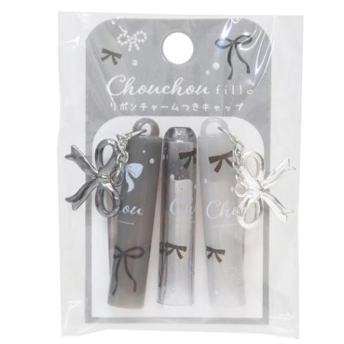 BLANOIR 鉛筆キャップ リボンチャーム付き鉛筆キャップ CHOUCHOUFILLE かわいい グッズ メール便可