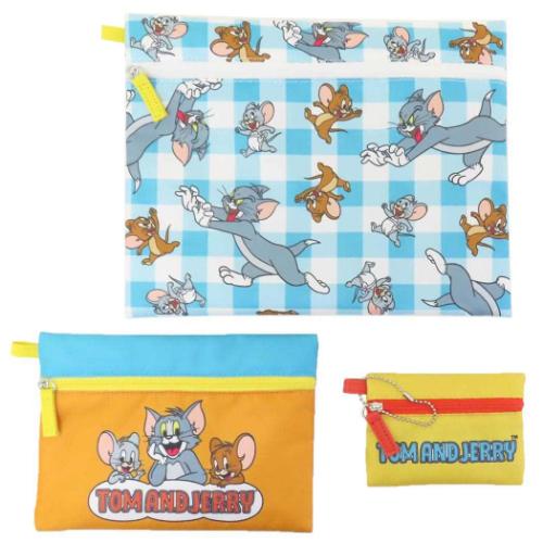 トム＆ジェリー 平ポーチ大中小3点セット 3連ポーチ ワーナーブラザース キャラクター グッズ メール便可