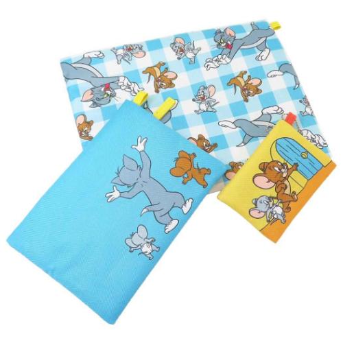 トム＆ジェリー 平ポーチ大中小3点セット 3連ポーチ ワーナーブラザース キャラクター グッズ メール便可