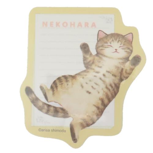 ねこハラ ダイカットシール ダイカットステッカー キジトラ ねこ グッズ かわいい グッズ メール便可