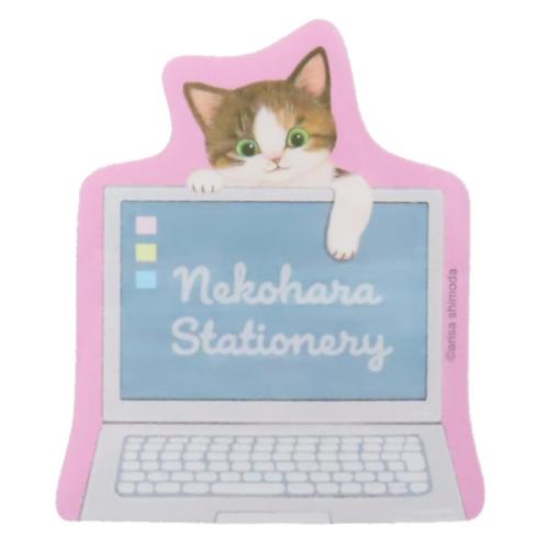 ねこハラ ダイカットシール ダイカットステッカー 三毛猫 ねこ グッズ かわいい グッズ メール便可
