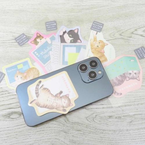 ねこハラ ダイカットシール ダイカットステッカー 三毛猫 ねこ グッズ かわいい グッズ メール便可