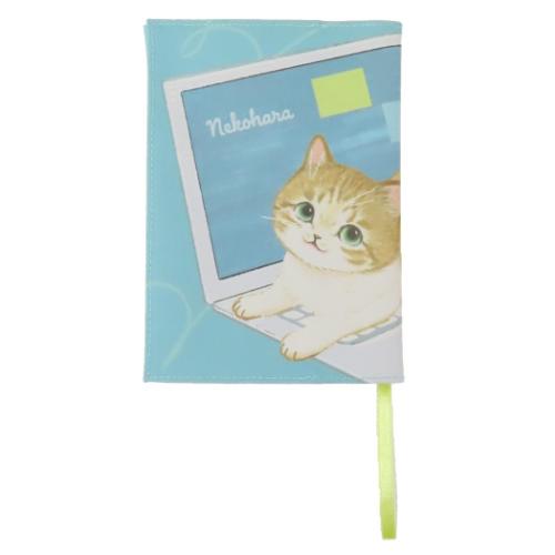 ねこハラ 文庫本カバー ブックカバー グリーン ねこ グッズ かわいい グッズ メール便可