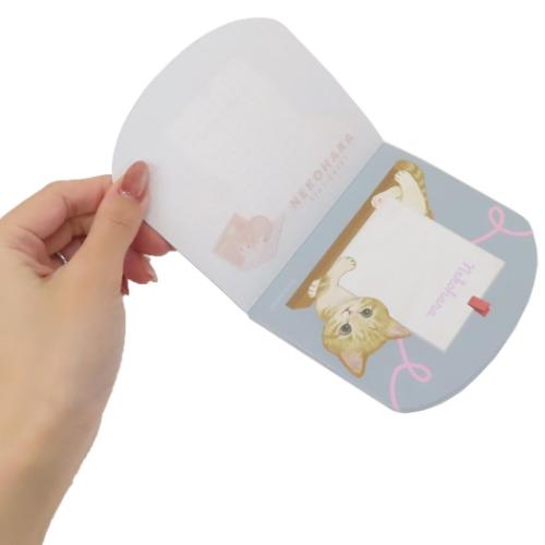 ねこハラ メモ帳 ダイカットメモ グレー 新入学 ねこ グッズ かわいい グッズ メール便可