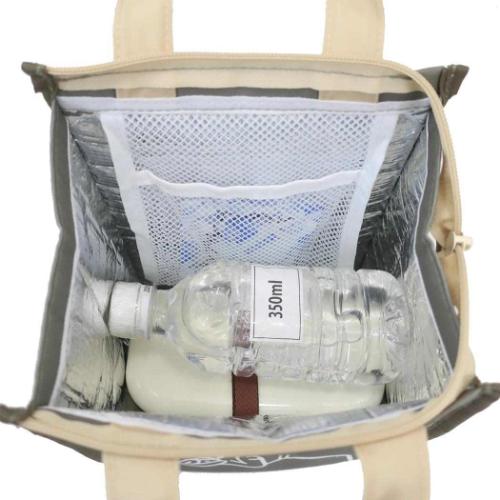 スヌーピー ランチバッグ 保冷保温マチ付きトート Sサイズ カーキ ピーナッツ キャラクター グッズ メール便可