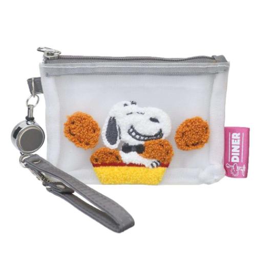スヌーピー 小銭入れ＆定期入れ リール付きメッシュパスケース ナゲット ピーナッツ キャラクター グッズ メール便可