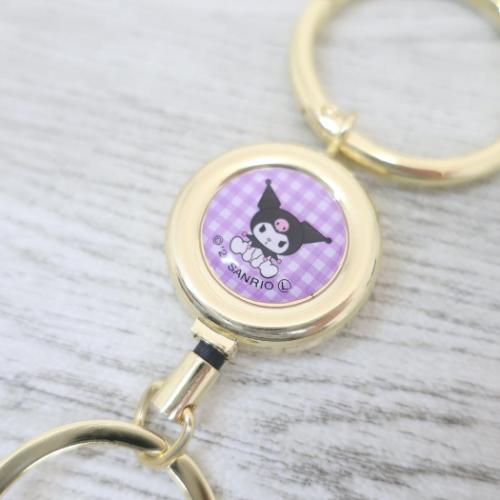 クロミ キーリング 長く伸びるリールチャーム サンリオ キャラクター グッズ メール便可