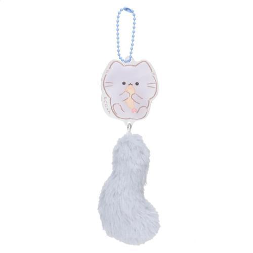 もぐにゃん キーチェーン しっぽ付きアクリルキーホルダー くろごま かわいい グッズ メール便可