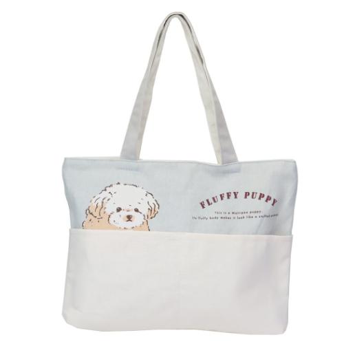 トートバッグ ファスナー付きポケット横型トートバッグ モコ いぬ グッズ かわいい グッズ メール便可