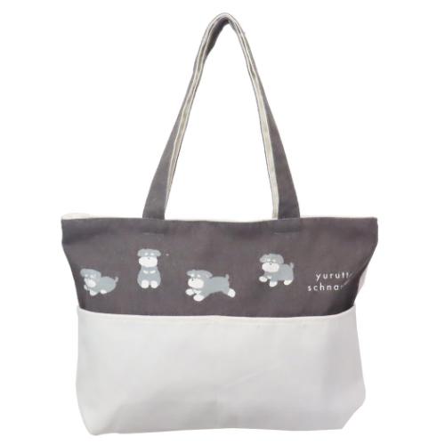 トートバッグ ファスナー付きポケット横型トートバッグ ゆるっとルーク いぬ グッズ かわいい グッズ メール便可