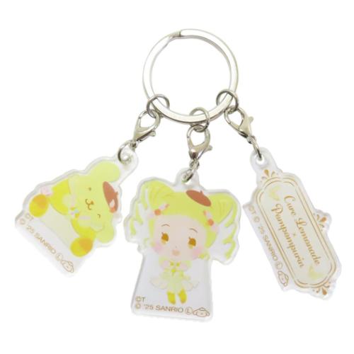 Yes！ プリキュア5 GoGo！xサンリオズ キーリング 3連アクリルキーホルダー キュアレモネードxポムポムプリン メール便可