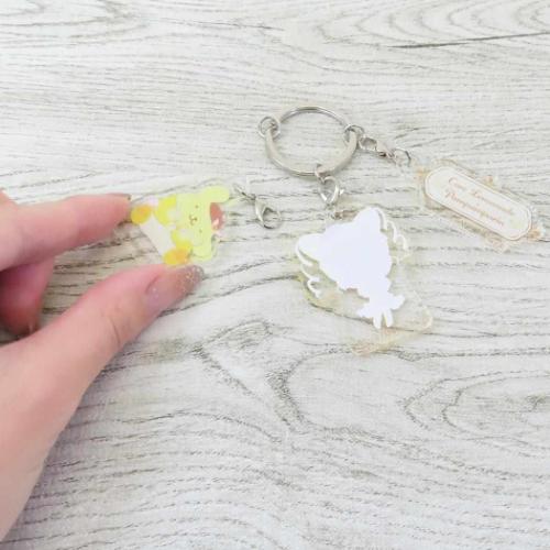 Yes！ プリキュア5 GoGo！xサンリオズ キーリング 3連アクリルキーホルダー キュアレモネードxポムポムプリン メール便可