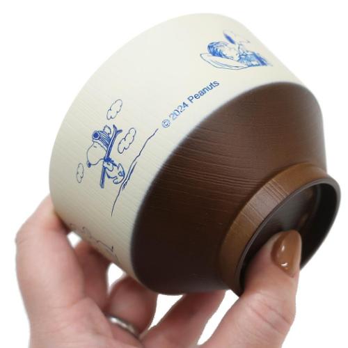 スヌーピー 茶碗 塗分け汁椀 白色 波佐見焼 ピーナッツ キャラクター グッズ