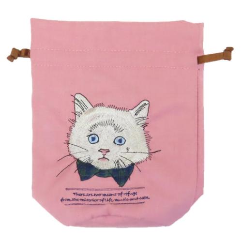 巾着袋 キャットキンチャクポーチ PK NORWEGIAN ねこグッズ かわいい グッズ メール便可