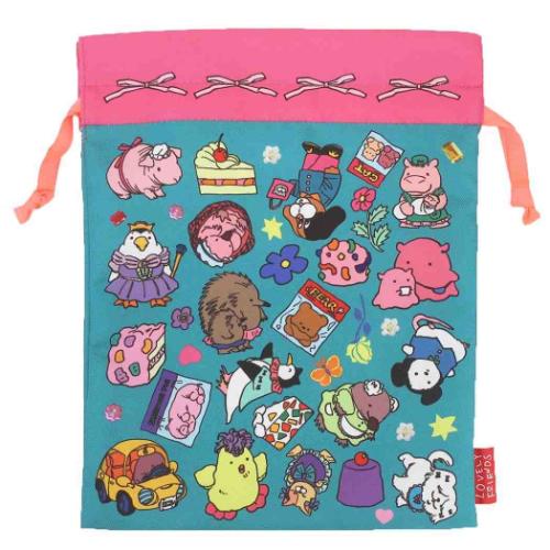 ラブリーフレンズ 巾着袋 巾着M GRxPK かわいい グッズ メール便可