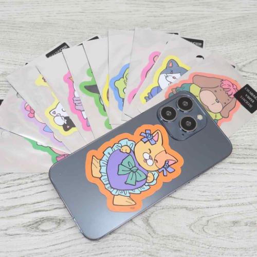 ラブリーフレンズ ダイカットシール キャラクターステッカー ねこ ワンピース 耐水性 グッズ メール便可