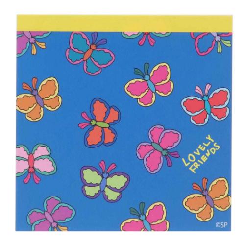 ラブリーフレンズ メモ帳 スクエアメモ ちょうちょ 伝言 電話メモ グッズ メール便可