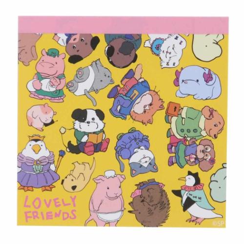 ラブリーフレンズ メモ帳 スクエアメモ YE 伝言 電話メモ グッズ メール便可