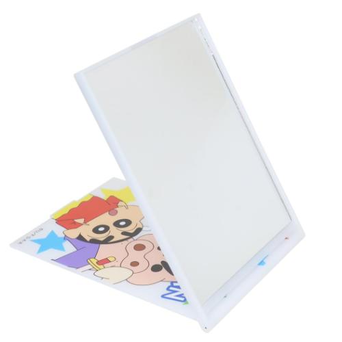 クレヨンしんちゃん 手鏡 折り畳みミラー しんちゃん＆シロ＆ぶりぶりざえもん アニメキャラクター グッズ メール便可