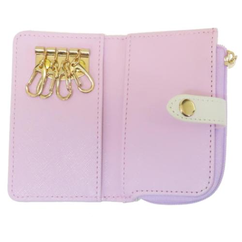 塔の上のラプンツェル キーケース ファスナーポーチ付き 鍵入れ 水彩タッチ柄 ディズニープリンセス キャラクター グッズ メール便可