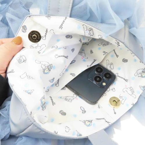 シナモロール トートバッグ チュールトートバッグ サンリオ キャラクター グッズ