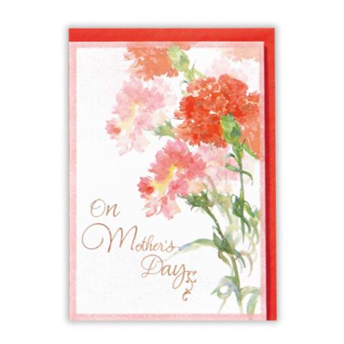 グリーティングカード 母の日カード 立体カード MW水彩カーネーション3 かわいい グッズ メール便可