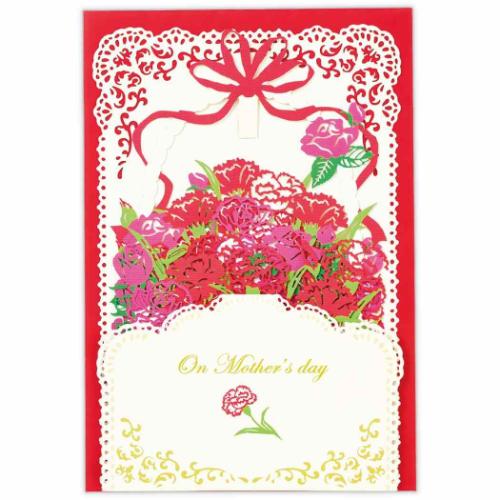 グリーティングカード 母の日カード 立体カード LGカーネーション3 かわいい グッズ メール便可