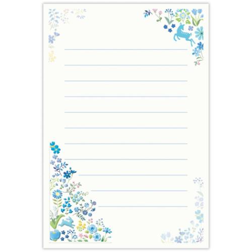 便箋 ハガキ箋 ブルー＆ブルー おしゃれ グッズ メール便可