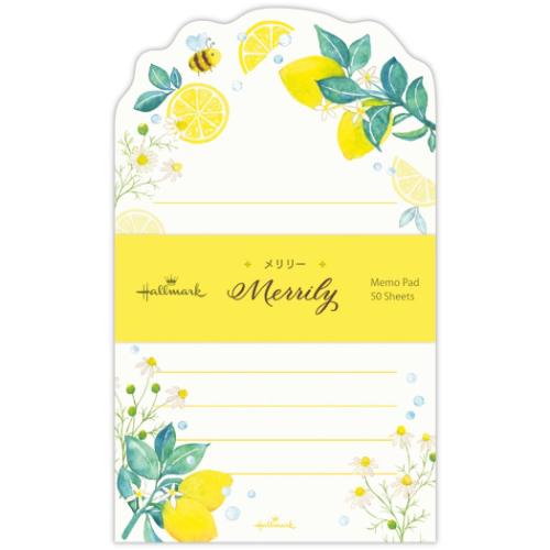 Merrily メリリー メモ帳 ダイカットメモ メモMRイエロー かわいい グッズ メール便可