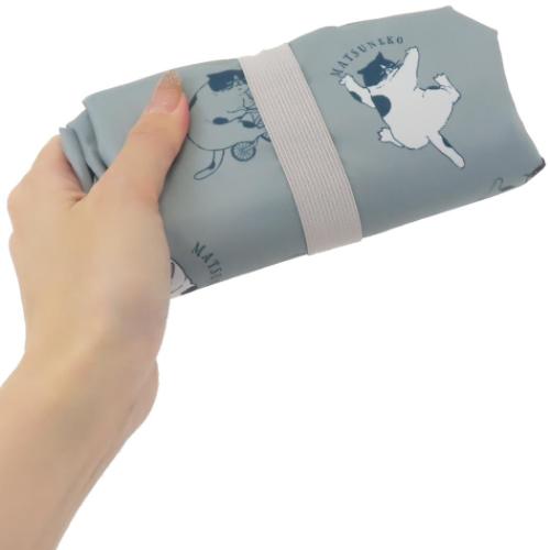 ショッピングバッグ かるい保冷エコバッグ マツネコGY ねこ コンパクト 保温 グッズ メール便可