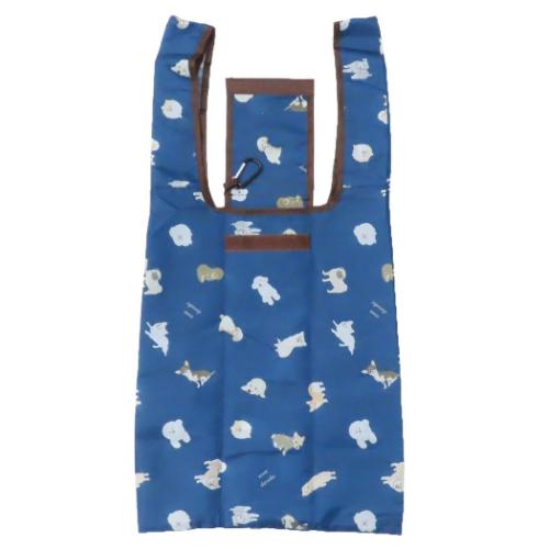 ショッピングバッグ KURUTTOエコバッグ カラビナ付き わんだらけNV いぬ コンパクト グッズ