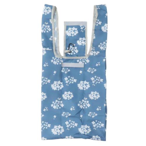 ショッピングバッグ KURUTTOエコバッグ カラビナ付き 紫陽花BL コンパクト グッズ