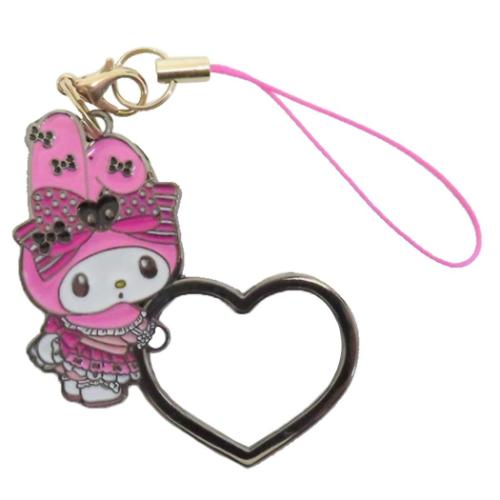 マイメロディ スマホアクセ リングチャーム ピンクブラックパーティ サンリオ キャラクター グッズ メール便可