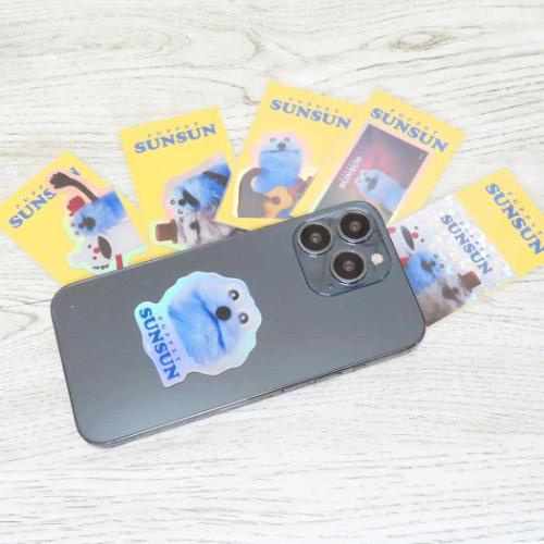 パペットスンスン ダイカットシール ホログラムミニステッカー 宇宙 PUPPET SUNSUN キャラクター グッズ メール便可